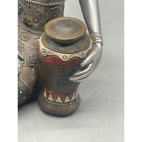 Native African Tribal Princess Queen Statue figure 10" embossed embellished READ - Picture 3 of 8